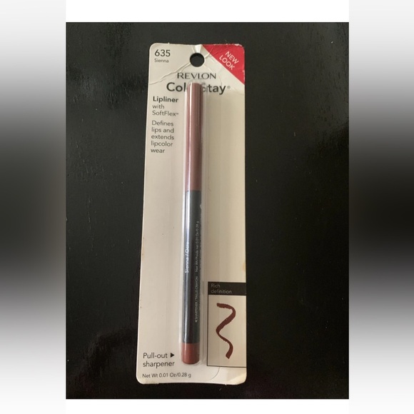 Revlon Colorstay Lip Liner Soft Flex Sienna 635 Built-in Sharpener Long Wear - Picture 1 of 2